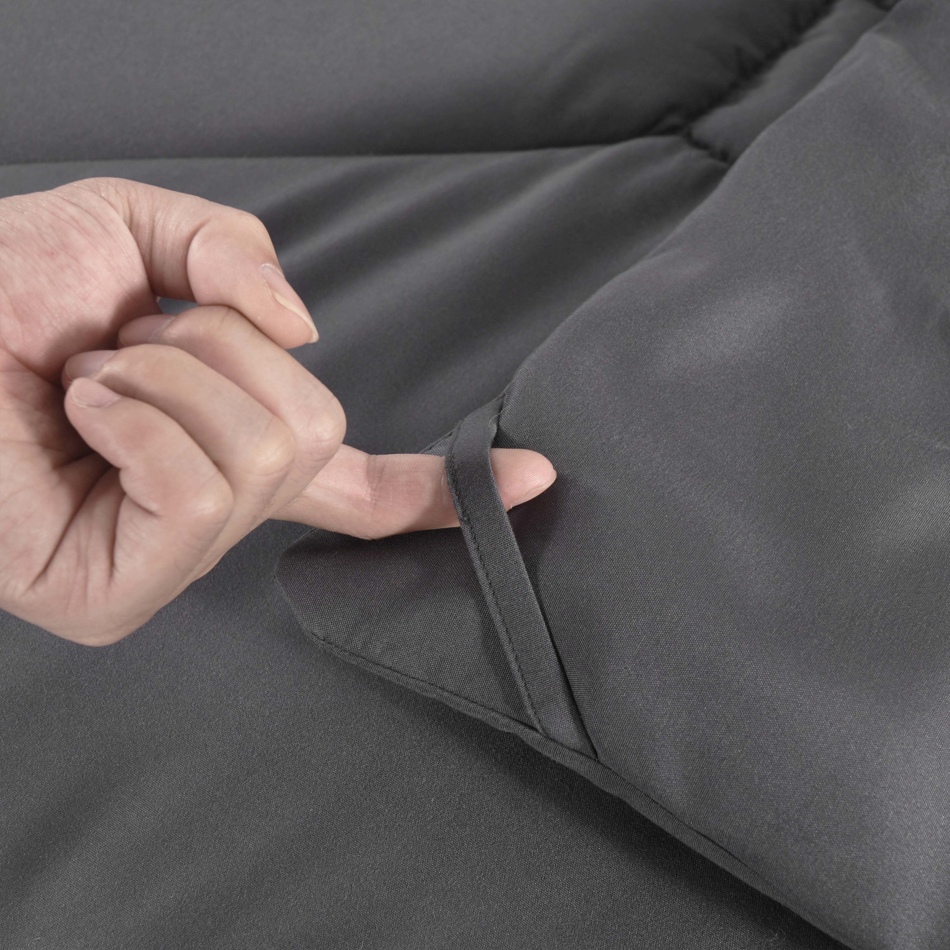 HIG 8 PCS Modern Comforter Set with Sheets All Season Bed in a Bag, Dark Gray, Queen Size