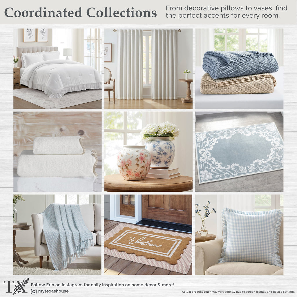 My Texas House Floral 11-Piece Comforter Set with Sheets, Taupe, Queen