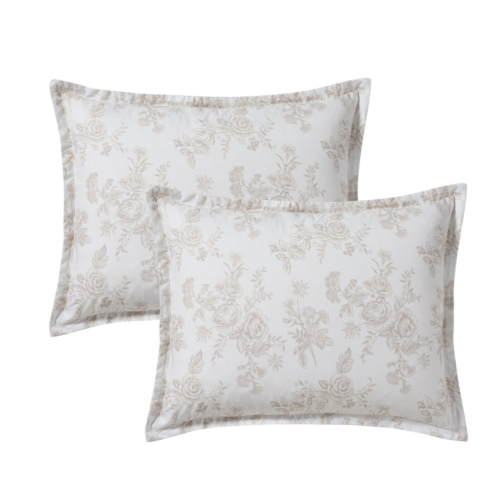 My Texas House Floral 11-Piece Comforter Set with Sheets, Taupe, Queen