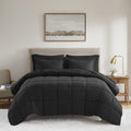 Mainstays 7-Piece Down Alternative Bed in a Bag Comforter Set, Black, Queen