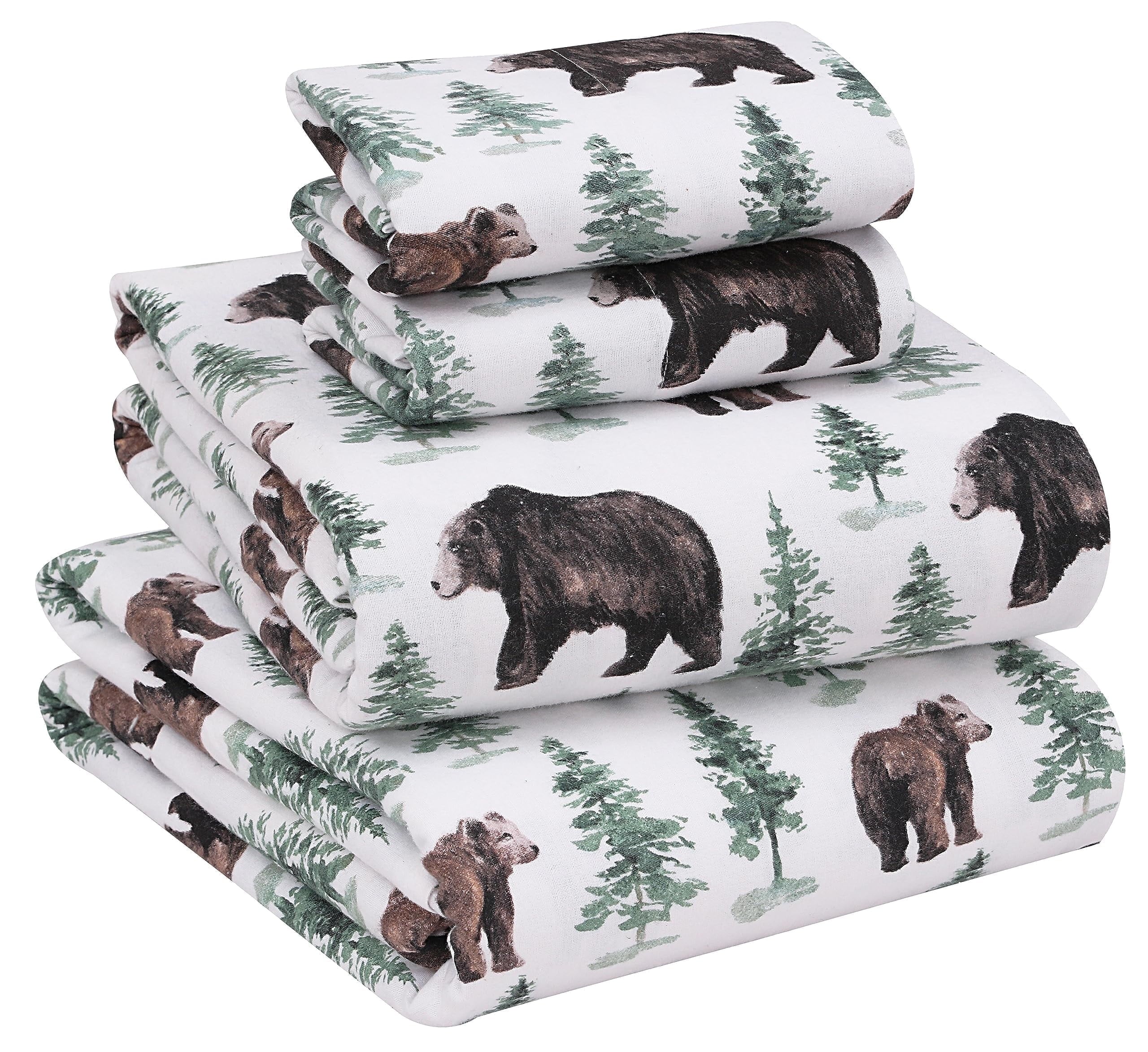 RUVANTI Flannel Sheets Queen Size - 100% Cotton Double Brushed Bed Sheets, Deep Pockets 16 Inches Queen Sheet Set, All Seasons Breathable & Extra Soft - Warm & Cozy, 4 Piece, Red Plaid