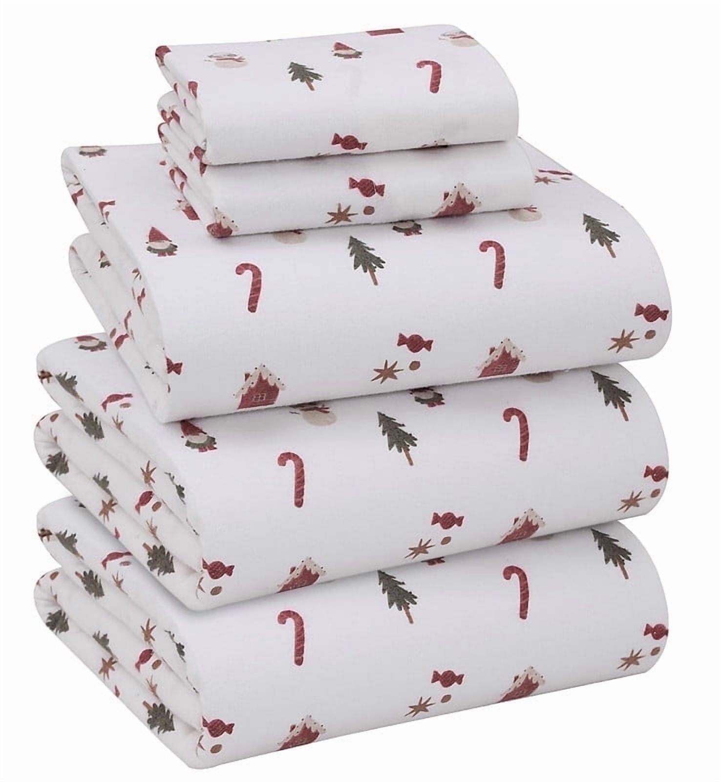 RUVANTI Flannel Sheets Queen Size - 100% Cotton Double Brushed Bed Sheets, Deep Pockets 16 Inches Queen Sheet Set, All Seasons Breathable & Extra Soft - Warm & Cozy, 4 Piece, Red Plaid