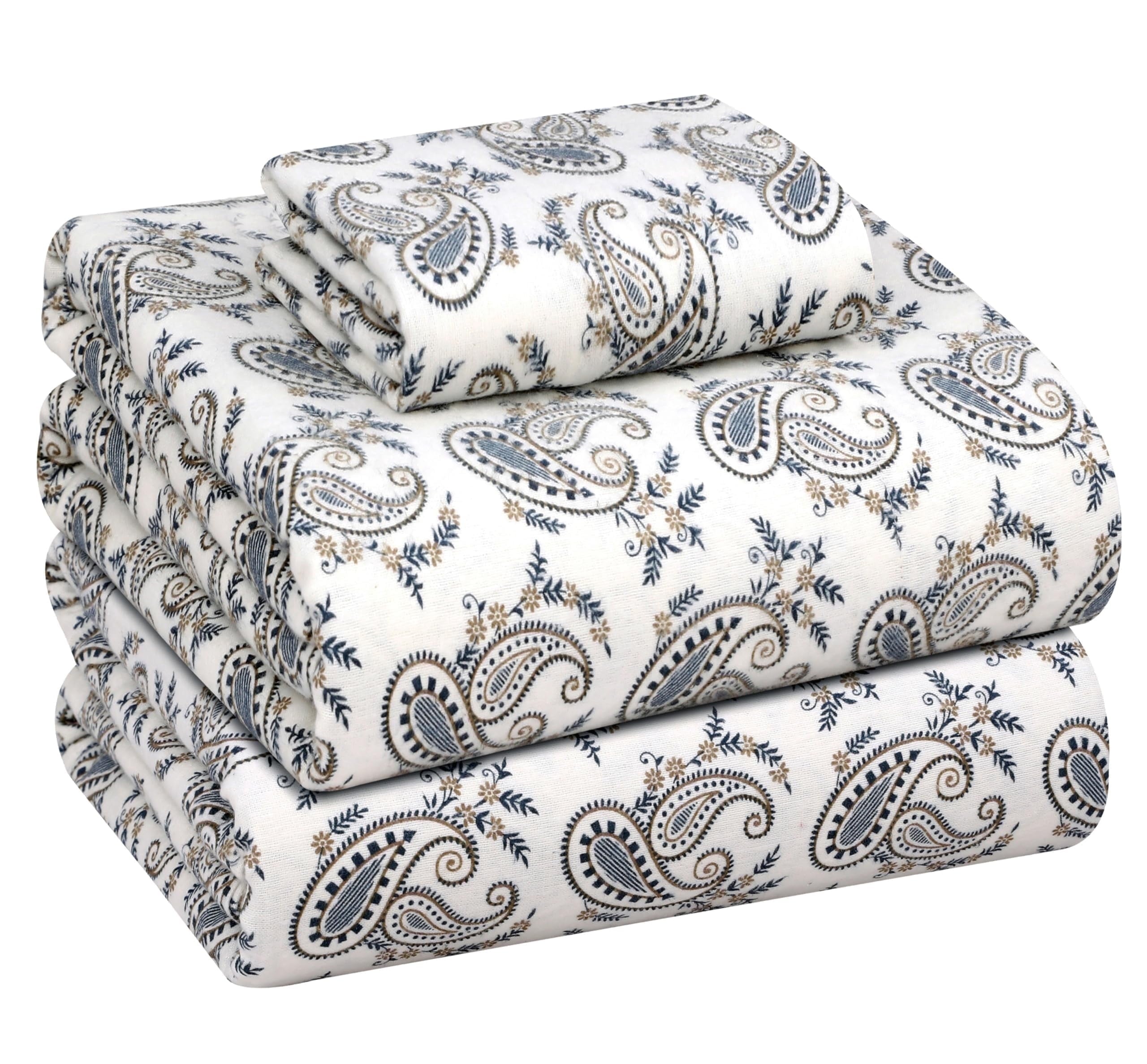 RUVANTI Flannel Sheets Queen Size - 100% Cotton Double Brushed Bed Sheets, Deep Pockets 16 Inches Queen Sheet Set, All Seasons Breathable & Extra Soft - Warm & Cozy, 4 Piece, Red Plaid