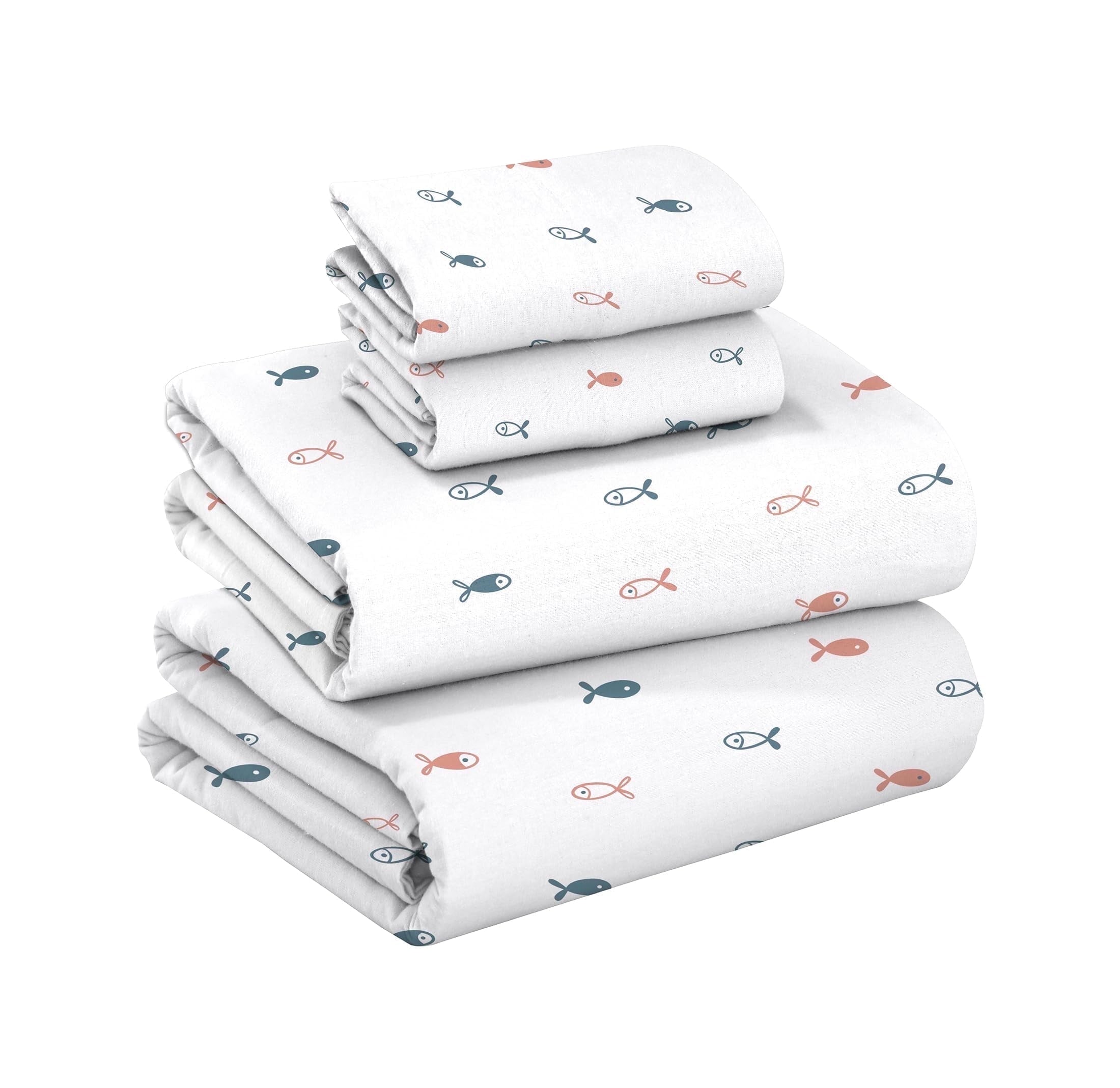 RUVANTI Flannel Sheets Queen Size - 100% Cotton Double Brushed Bed Sheets, Deep Pockets 16 Inches Queen Sheet Set, All Seasons Breathable & Extra Soft - Warm & Cozy, 4 Piece, Red Plaid