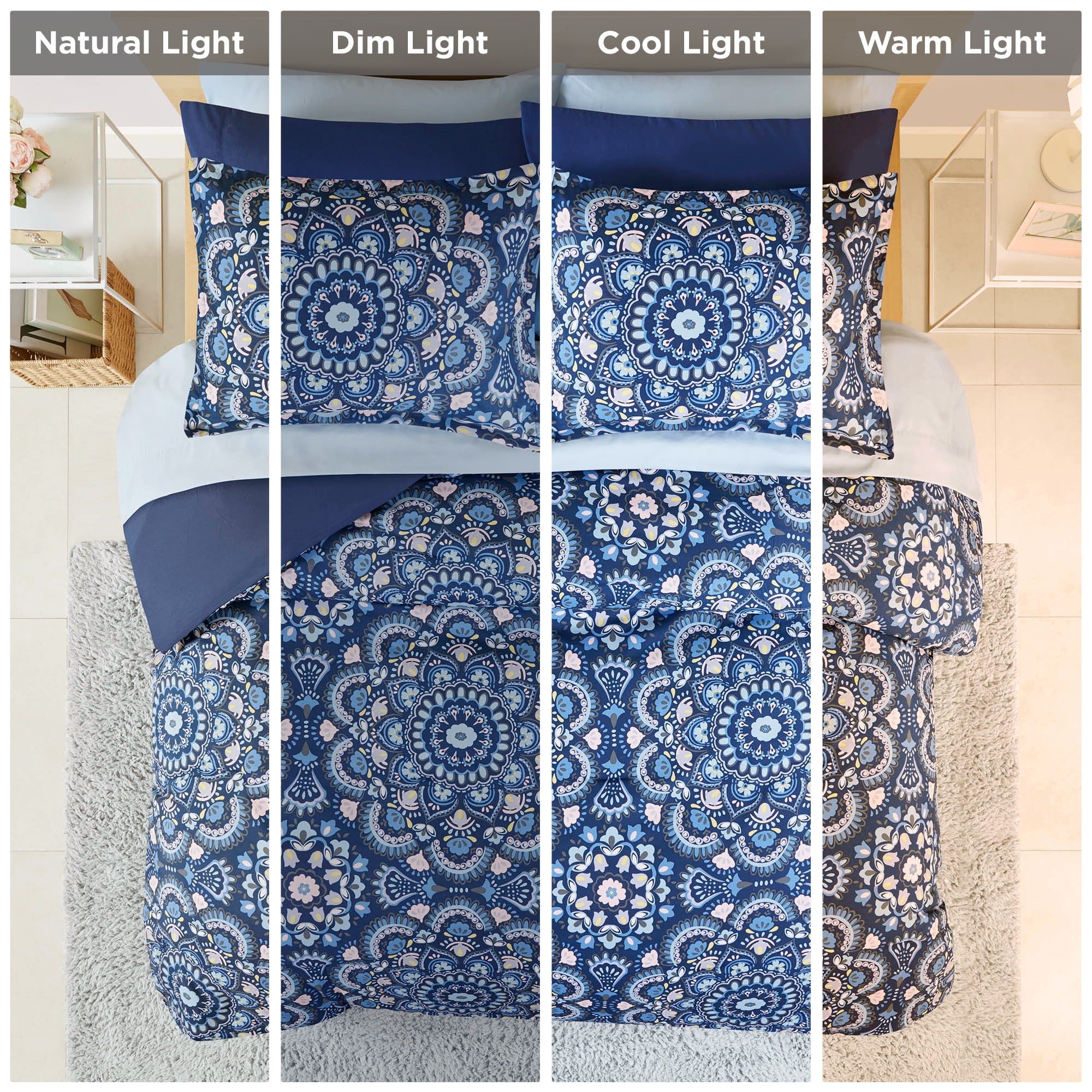 Regency Heights Queen Size Comforter Set, 9-Piece Bed in a Bag Queen, Navy Blue Bedding Comforter Set with Comforter, Flat Sheets, Fitted Sheets with Side Pockets