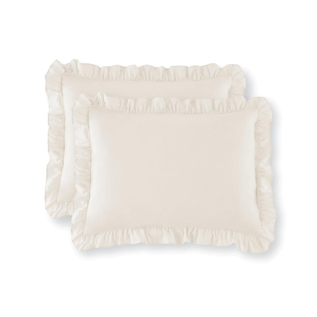 Mainstays 11-Piece Bed in a Bag Comforter Set with Sheets, Cream Ruffle, Queen