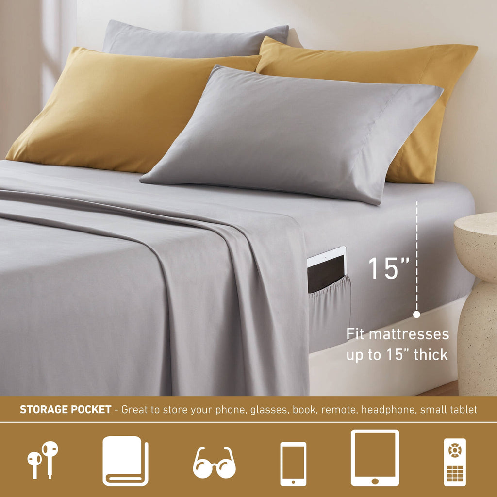 Regency Heights Queen Size Comforter Set, 9-Piece Bed in a Bag Queen, Round Geometric Print Bedding Comforter Set with Sheets, Yellow